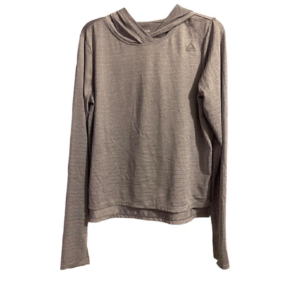 Reebok Woman's Athletic Leisure Grey Long Sleeve Hoodie w/ thumbholes Size Small